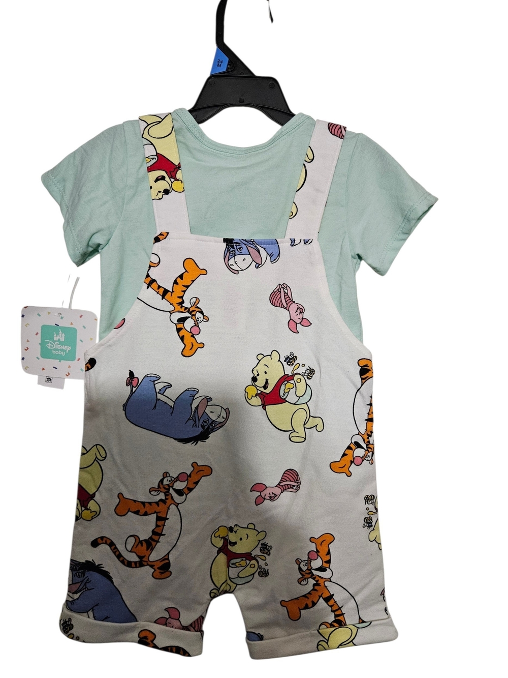 Disney Mint Tee with Winnie the Pooh Printed Shortall